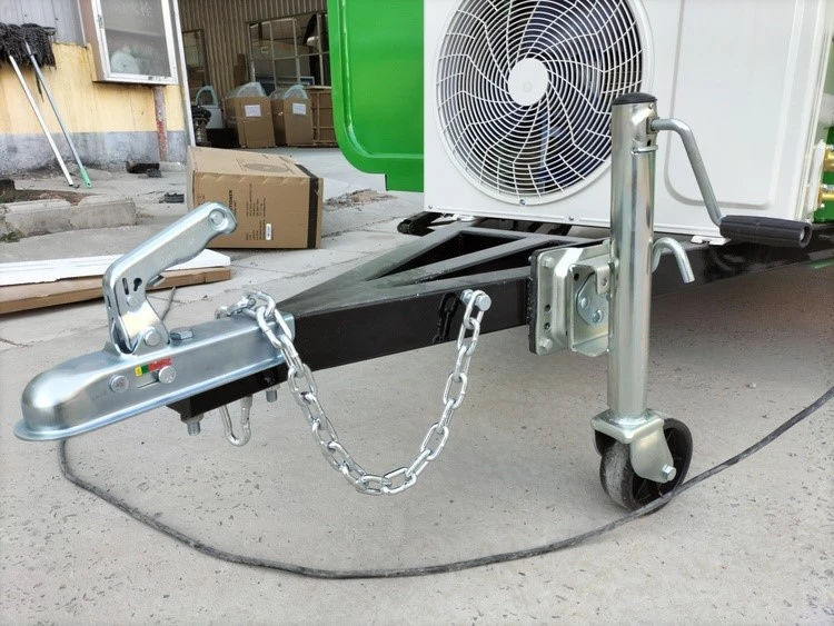 trailer tow bar of the cheese food truck